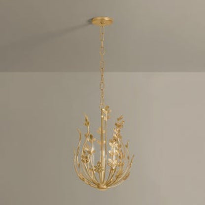 Troy Lighting Delmore 3Lt Chandelier, Vintage Gold Leaf