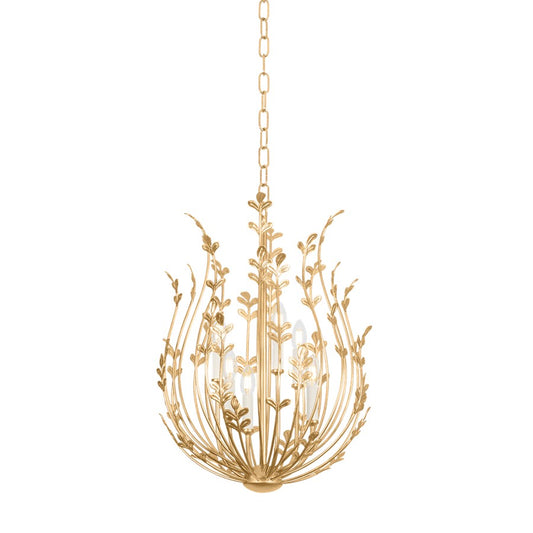 Troy Lighting Delmore 6Lt Chandelier, Vintage Gold Leaf - F4620-VGL