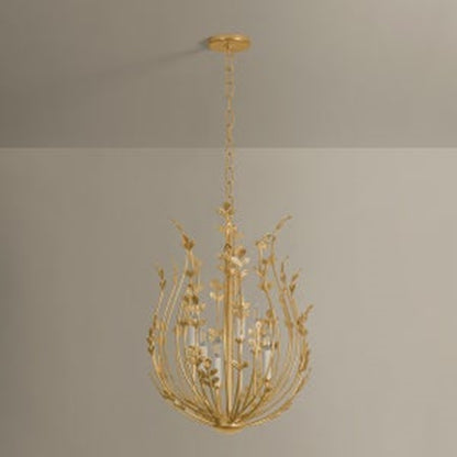 Troy Lighting Delmore 6Lt Chandelier, Vintage Gold Leaf