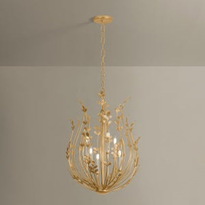 Troy Lighting Delmore 6Lt Chandelier, Vintage Gold Leaf