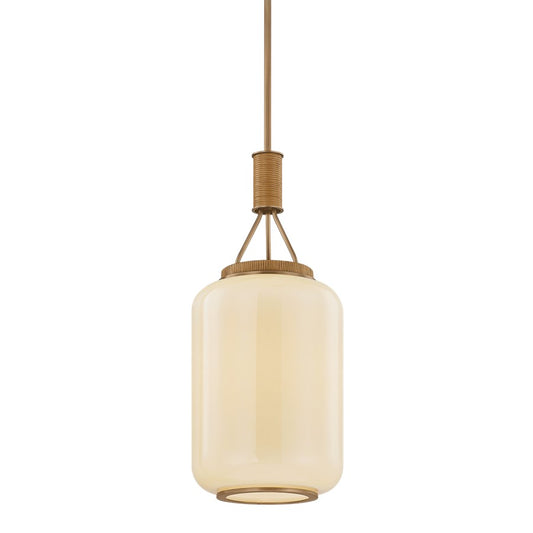 Troy Lighting Judson 1 Light 10" Lantern, Patina Brass/Cream Opal - F4810-PBR