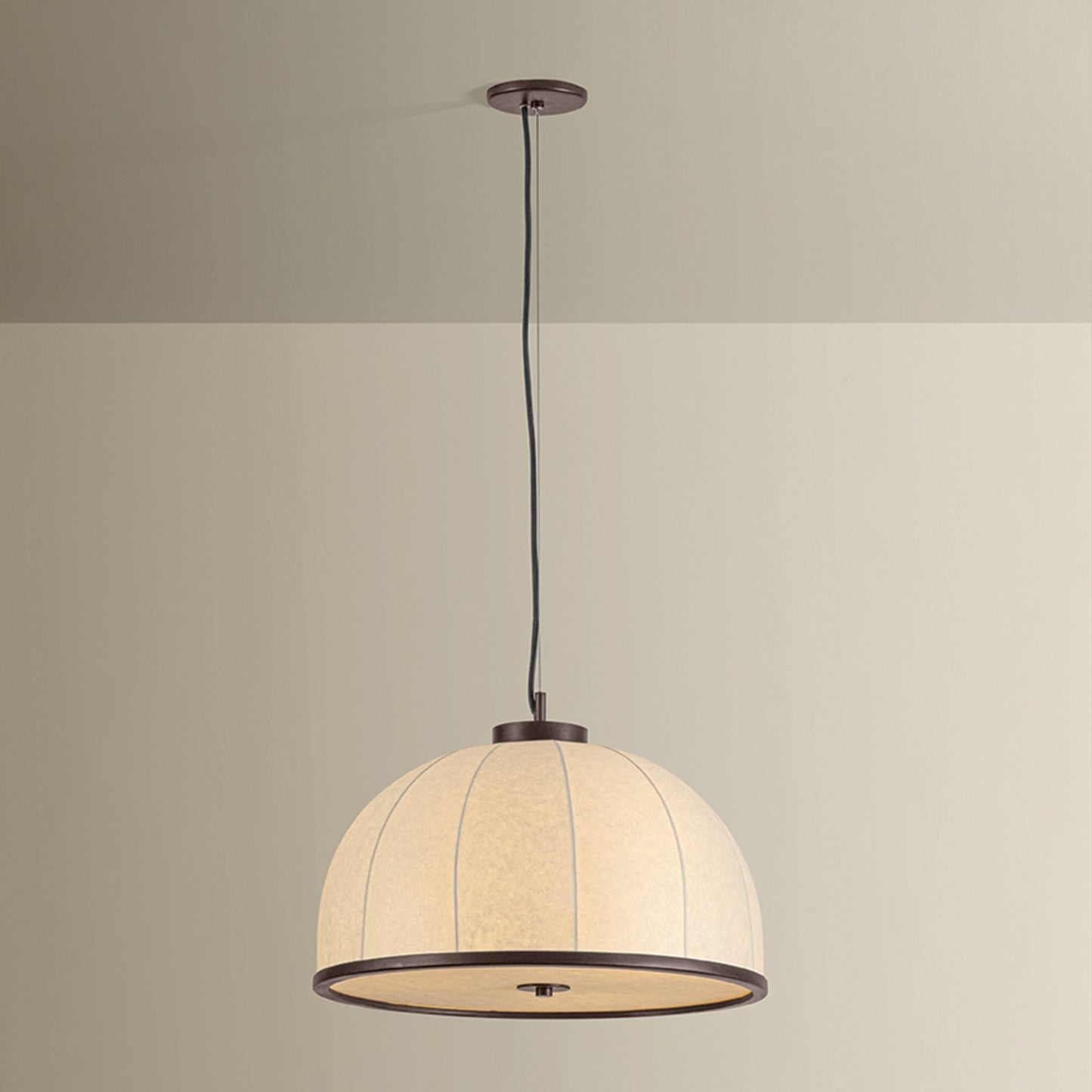 Troy Lighting Rodrick 3 Light Pendant, Bronze Leaf/Handmade Paper
