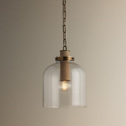 Troy Lighting Kori 1Lt 9" Pendant, Patina Brass/Clear