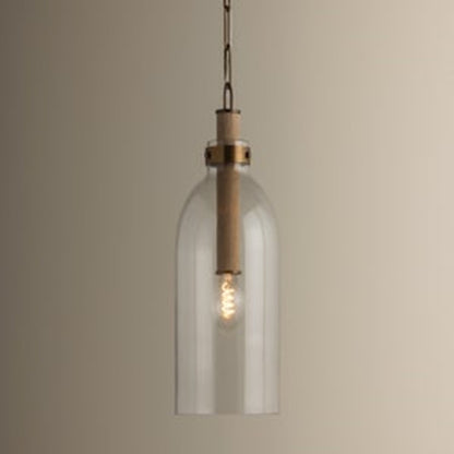 Troy Lighting Kori 1Lt 9" Pendant, Patina Brass/Clear