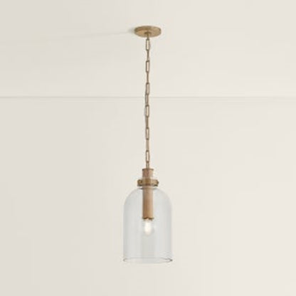Troy Lighting Kori 1Lt 9" Pendant, Patina Brass/Clear