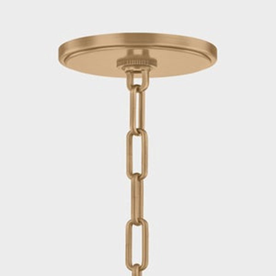 Troy Lighting Kori 1Lt 9" Pendant, Patina Brass/Clear