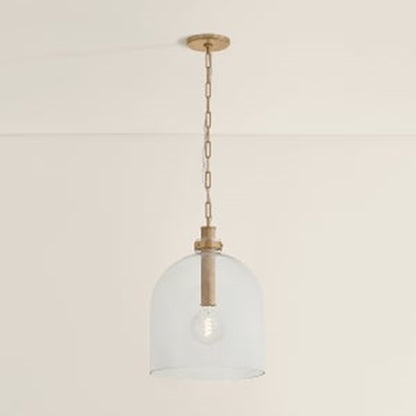 Troy Lighting Kori 1Lt 16" Pendant, Patina Brass/Clear