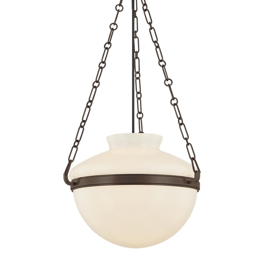 Troy Lighting Paradigm 1Lt 16" Pendant, Bronze/Opal Glossy - F5116-BRZ