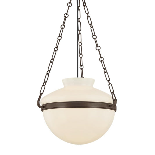 Troy Lighting Paradigm 1Lt 16" Pendant, Bronze/Opal Glossy - F5116-BRZ