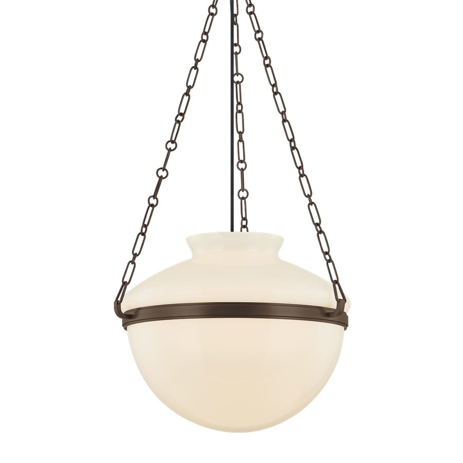 Troy Lighting Paradigm 1Lt 19" Pendant, Bronze/Opal Glossy - F5119-BRZ