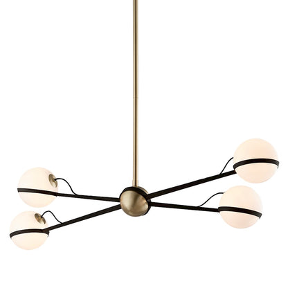 Troy Lighting Ace 4 Light Island Pendant, Textured Bronze/Brushed Brass