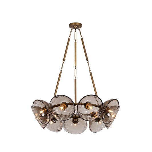 Troy Lighting Diego 9 Light Chandelier, Patina Gold Leaf/Piastre - F5436-PGL