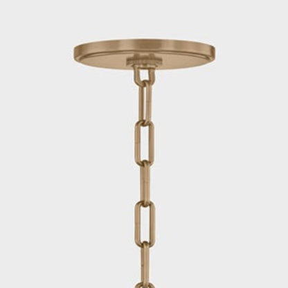 Troy Lighting Mailo 3Lt Chandelier, Patina Brass/White Linen 1