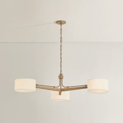 Troy Lighting Mailo 3Lt Chandelier, Patina Brass/White Linen 1