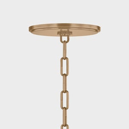Troy Lighting Mailo 5Lt Chandelier, Patina Brass/White Linen 1