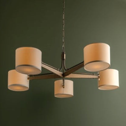 Troy Lighting Mailo 5Lt Chandelier, Patina Brass/White Linen 1