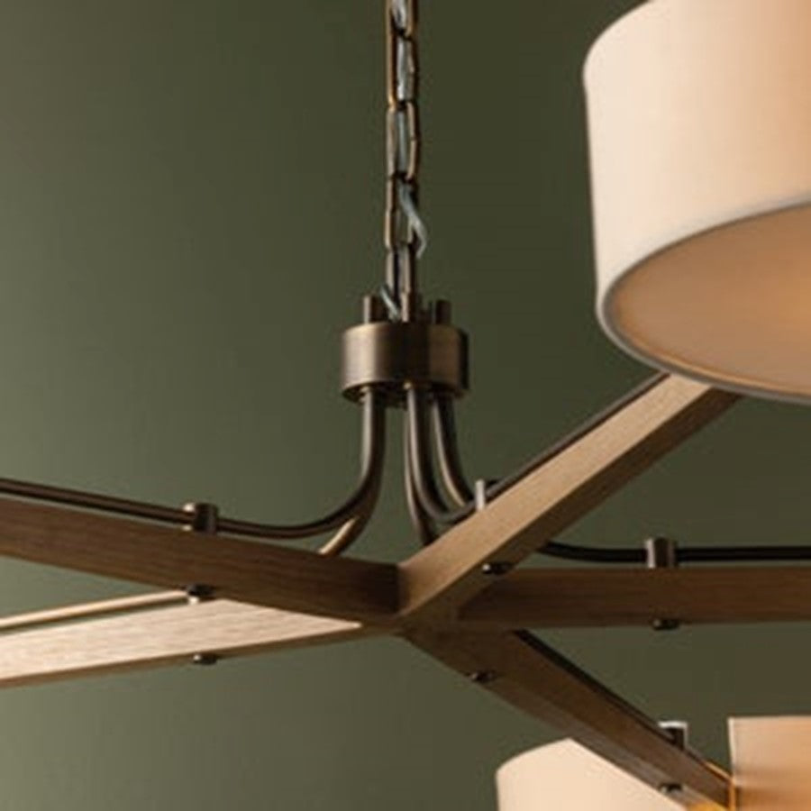 Troy Lighting Mailo 5Lt Chandelier, Patina Brass/White Linen 1