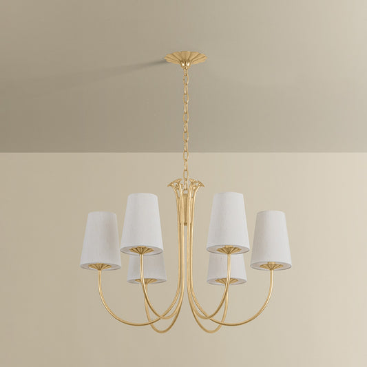 Troy Lighting Weiland 6 Light Chandelier, Vintage Gold Leaf/Raw Silk