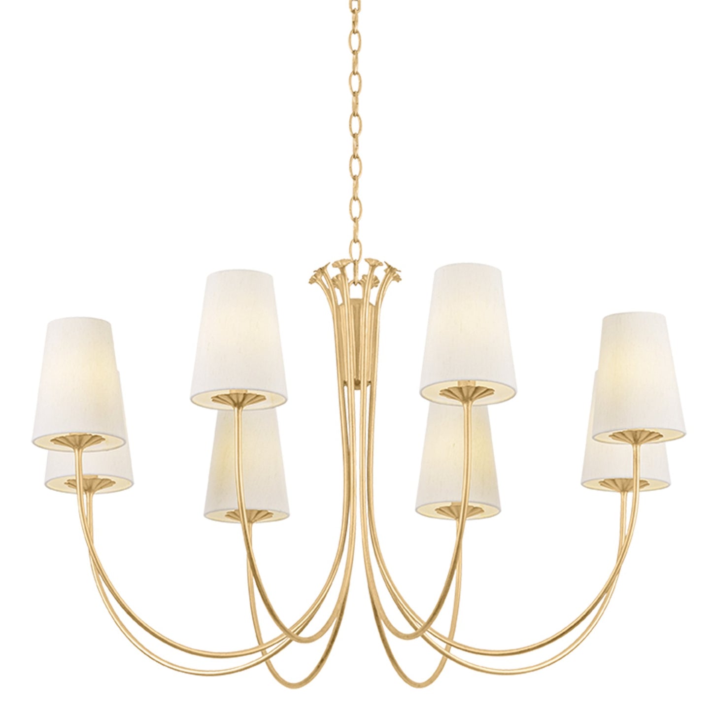Troy Lighting Weiland 8 Light Chandelier, Vintage Gold Leaf/Raw Silk