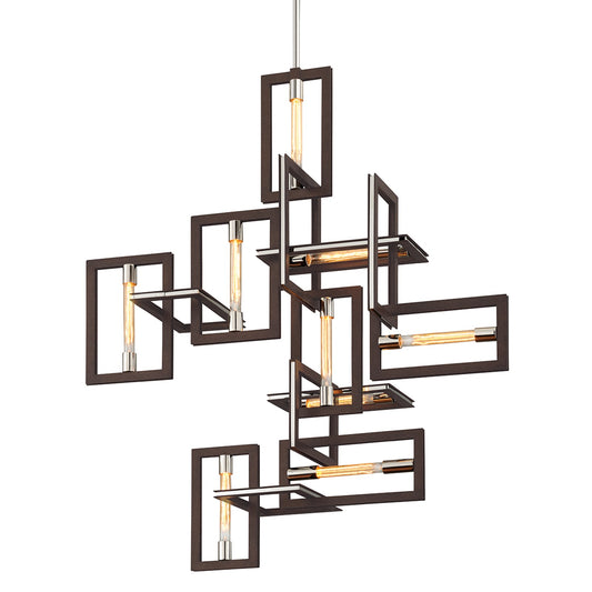 Troy Lighting Enigma 9 Light 30" Chandelier, Textured Bronze - F6189-TBZ-SS