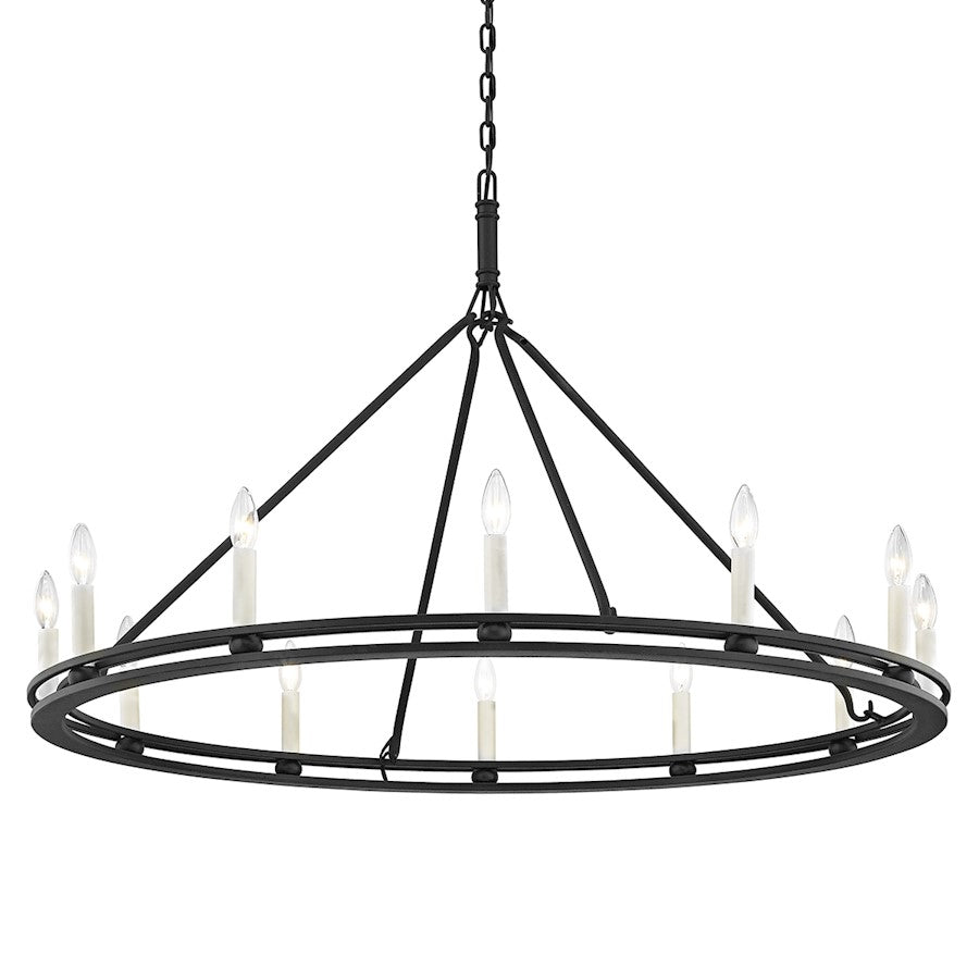 Troy Lighting Sutton 12 Light Chandelier, Textured Black - F6237-TBK