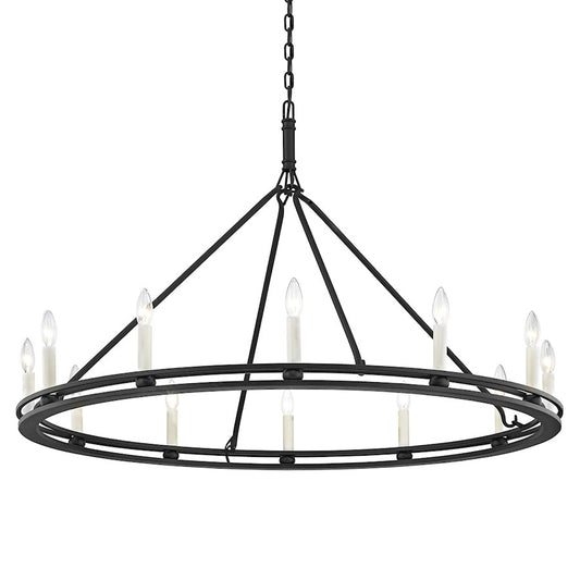Troy Lighting Sutton 12 Light Chandelier, Textured Black - F6237-TBK