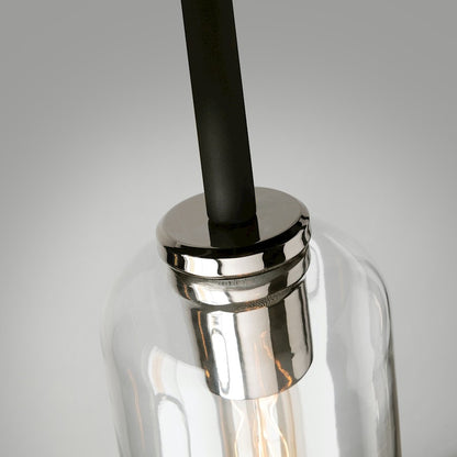 1 Light Mini Pendant, Carbide Black Polished Nickel