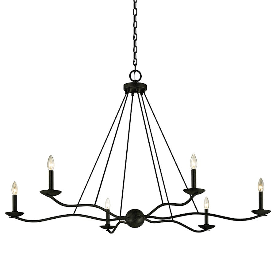 Troy Lighting Sawyer 6 Light Chandelier, Forged Iron - F6306-FOR