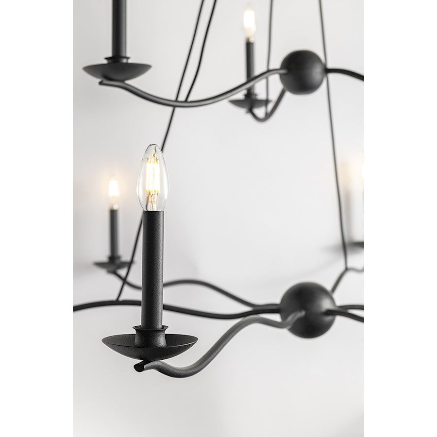 9 Light Chandelier In Forged Iron