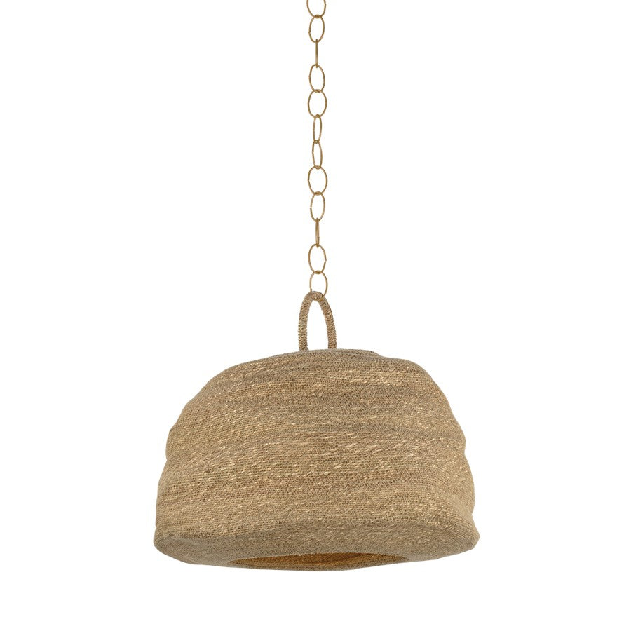 Troy Lighting Ferrando 1Lt 25" Pendant, Patina Brass/Seagrass - F6325-PBR