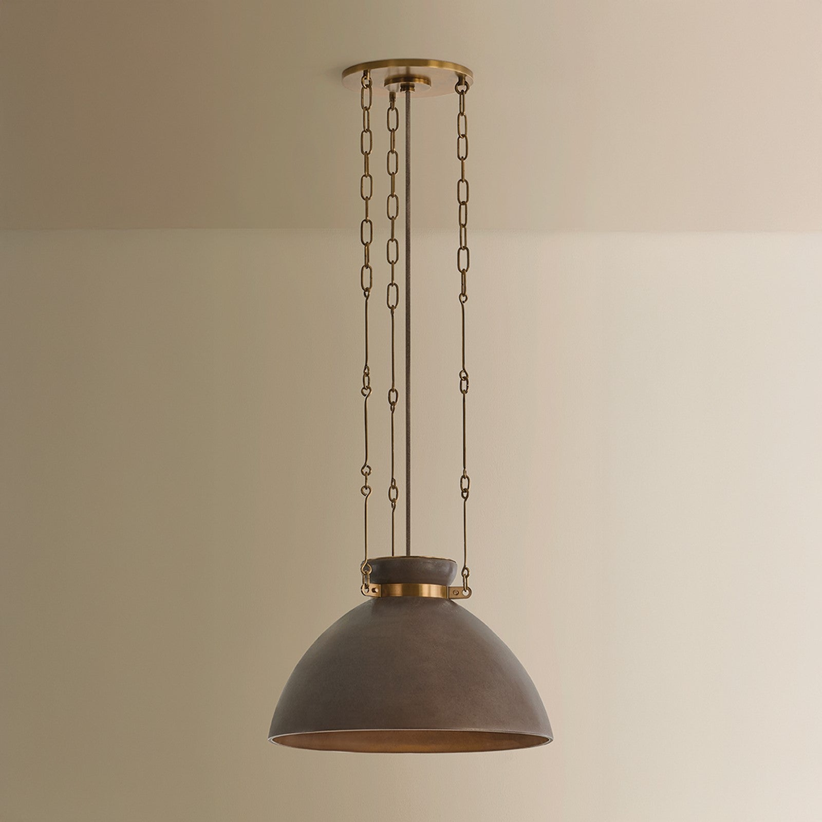 Troy Lighting Allston 1 Light 18"H Pendant, Patina Brass