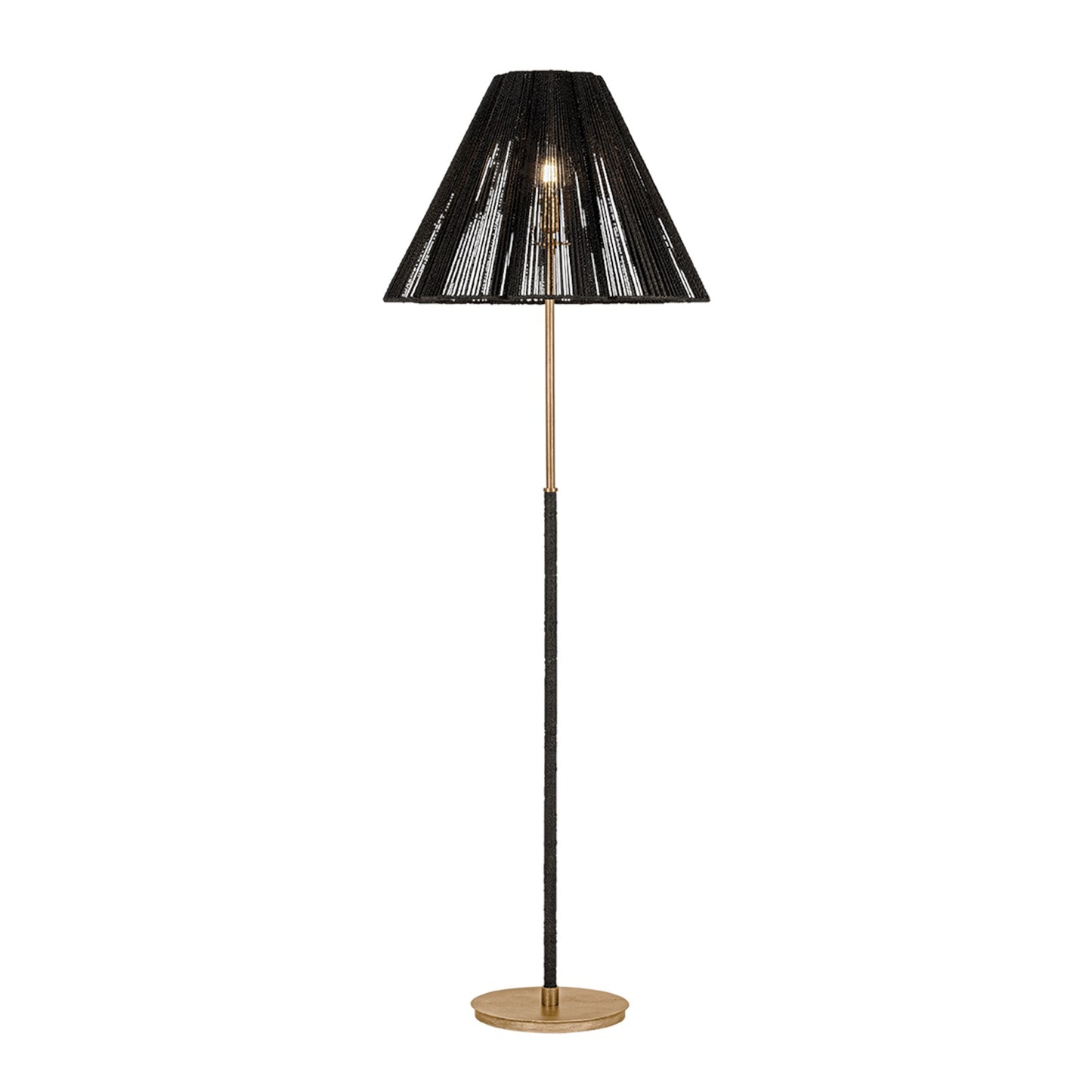 Troy Lighting Sonoma 1Lt Floor Lamp, Gold Leaf/Espresso Abaca Rope