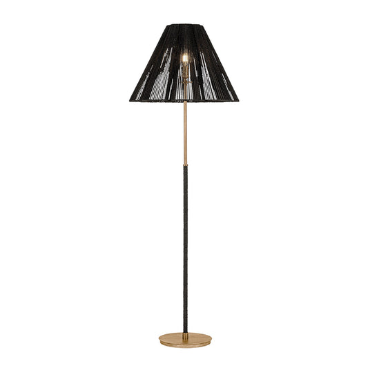 Troy Lighting Sonoma 1Lt Floor Lamp, Gold Leaf/Espresso Abaca Rope