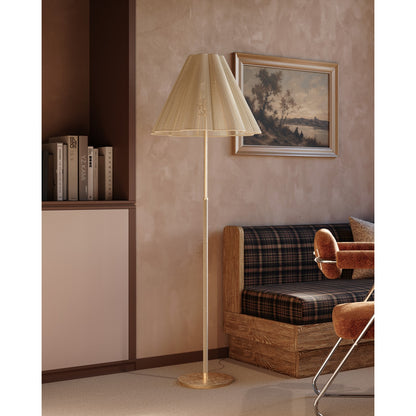 Troy Lighting Sonoma 1Lt Floor Lamp, Gold Leaf/Bleached Abaca