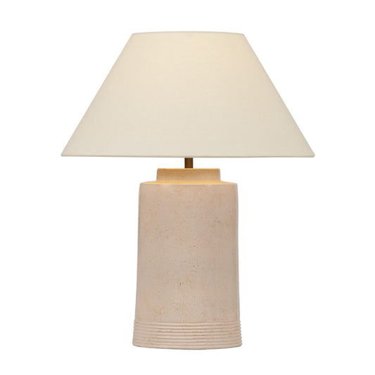 Troy Lighting Acker 1 Light Table Lamp, Patina Brass/Wheat Linen