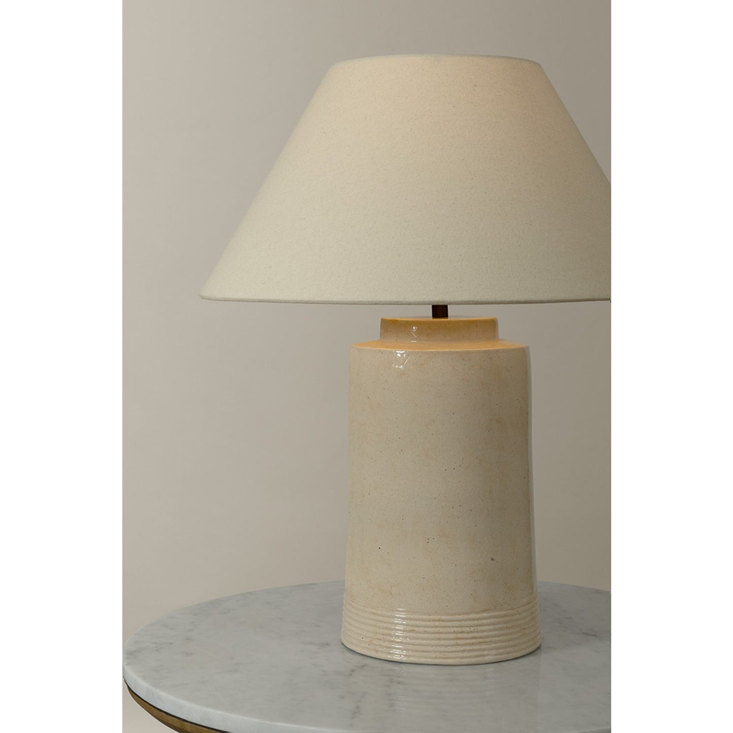 Troy Lighting Acker 1 Light Table Lamp, Patina Brass/Wheat Linen