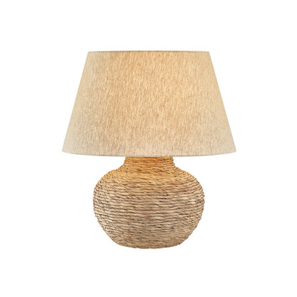Troy Lighting Malik 1Lt Table Lamp, Patina Brass/Natural Linen - PTL2322-PBR