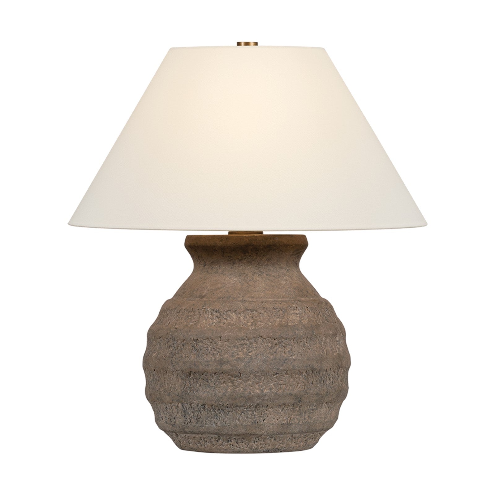 Troy Lighting Dorian 1Lt Table Lamp, Patina Brass/Off White Linen