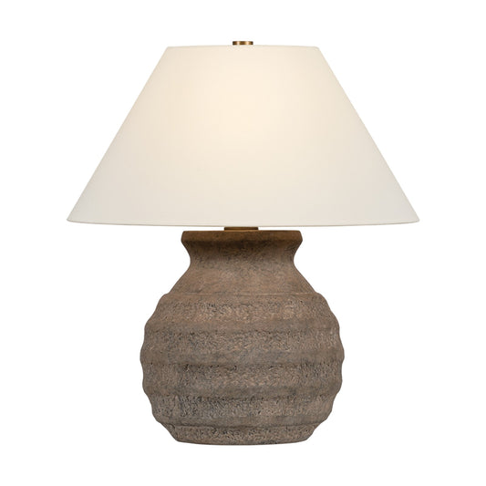 Troy Lighting Dorian 1Lt Table Lamp, Patina Brass/Off White Linen