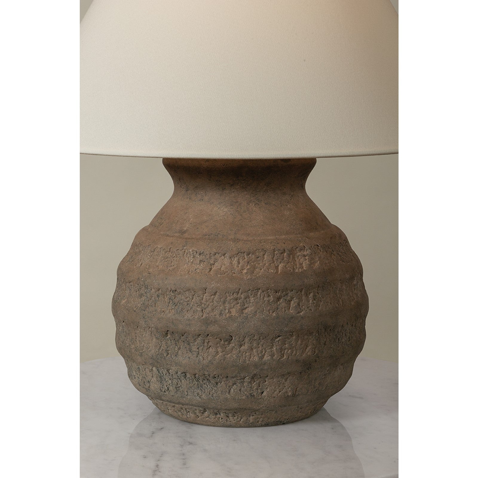 Troy Lighting Dorian 1Lt Table Lamp, Patina Brass/Off White Linen