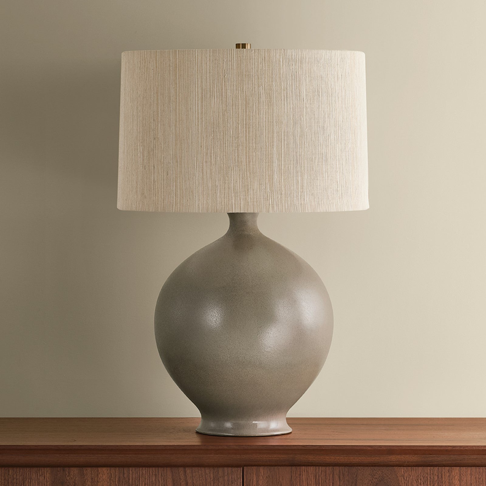 Troy Lighting Dunsmuir 1Lt Table Lamp, Brass/LIGHT GRASSCLOTH