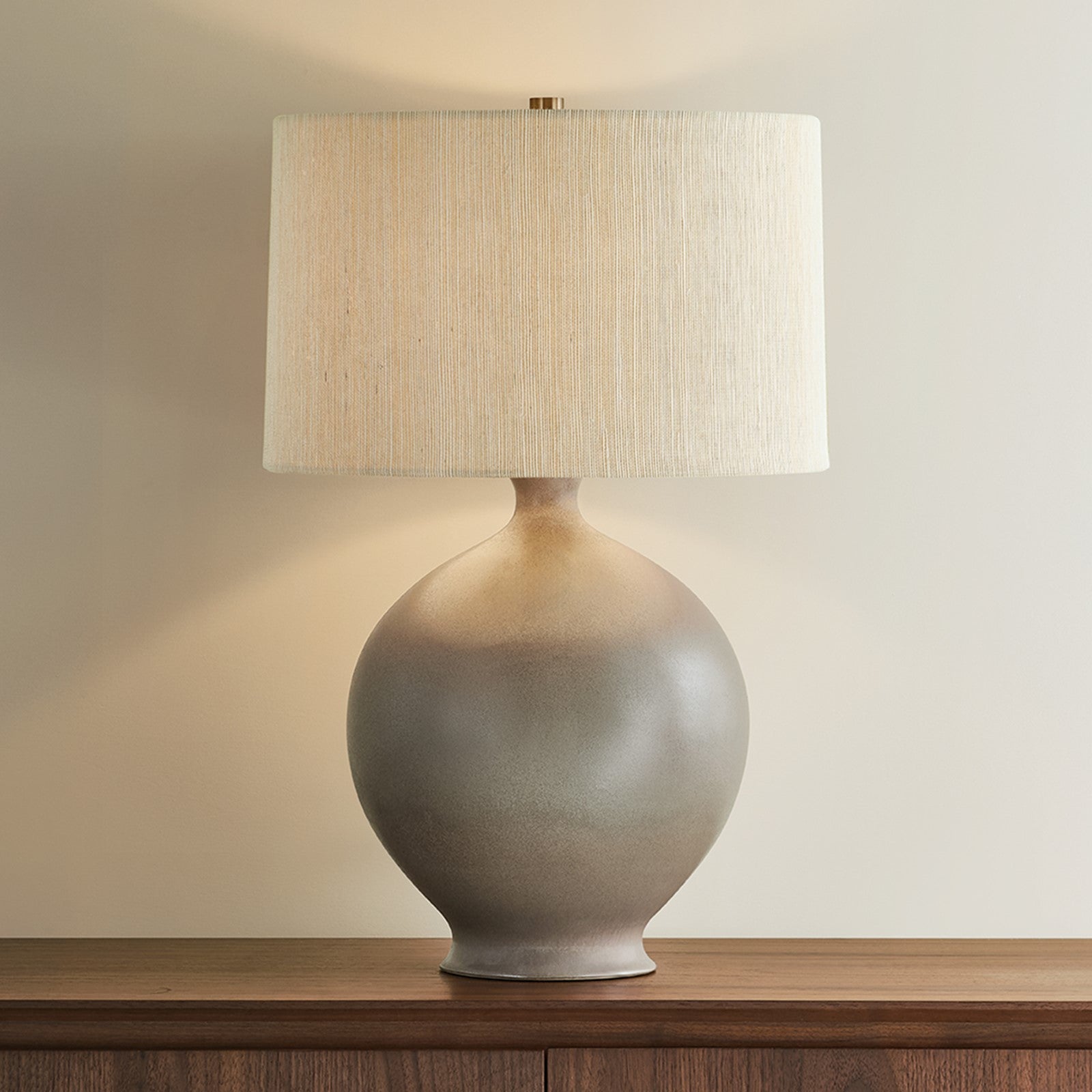 Troy Lighting Dunsmuir 1Lt Table Lamp, Brass/LIGHT GRASSCLOTH