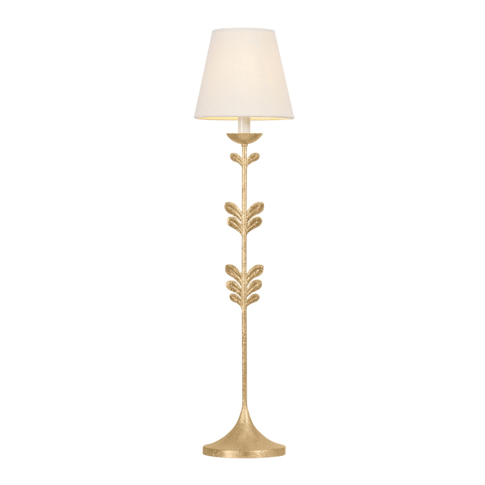 Troy Lighting Florian 1Lt Table Lamp, Gold Leaf/Off White Linen