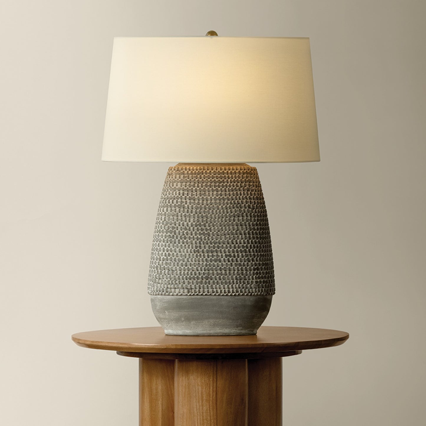 Troy Lighting Waylen 1Lt Table Lamp, Brass/White Linen 1