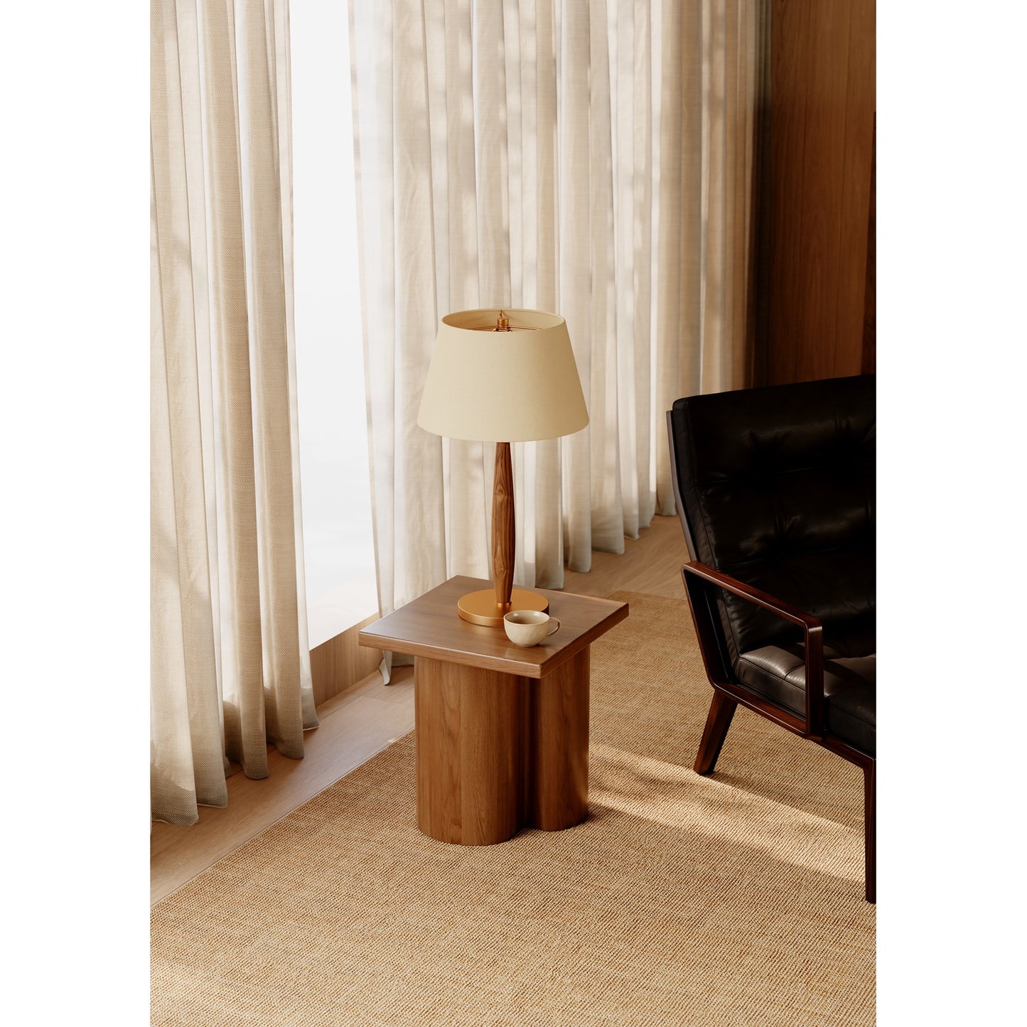 Troy Lighting Ryder 1 Light Table Lamp, Patina Brass/White Linen 1