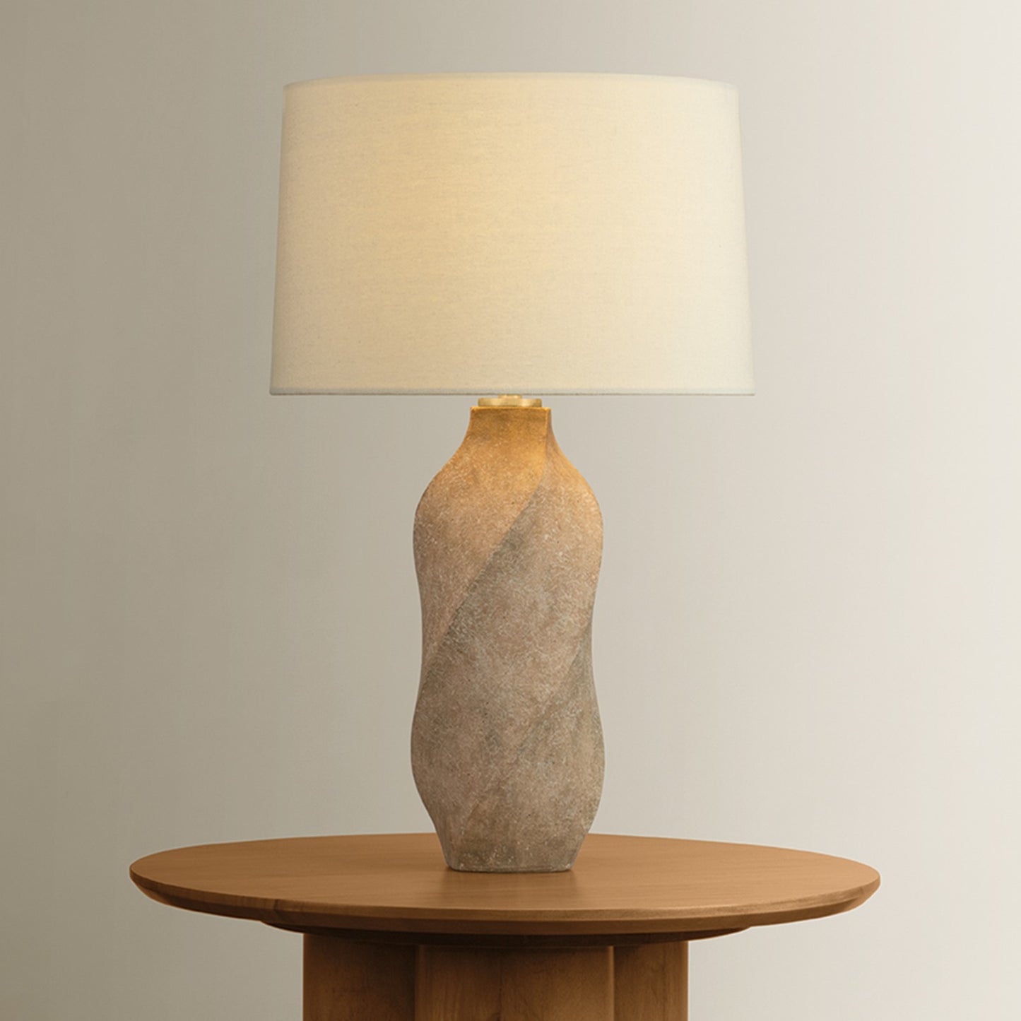Troy Lighting Declan 1Lt Table Lamp, Gold Leaf/Off White Linen