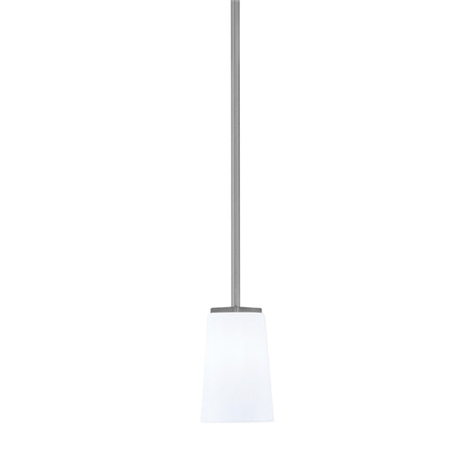 Toltec Franklin 5in 1-Light Mini Pendant | Modern Graphite and White Opal Glass | Kitchen Island & Dining Room | 4.5 x 7 in | Model 1201-GP-261