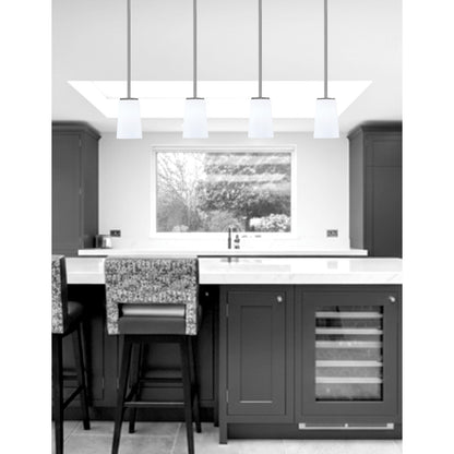 Toltec Franklin 5in 1-Light Mini Pendant | Modern Graphite and White Opal Glass | Kitchen Island & Dining Room | 4.5 x 7 in | Model 1201-GP-261