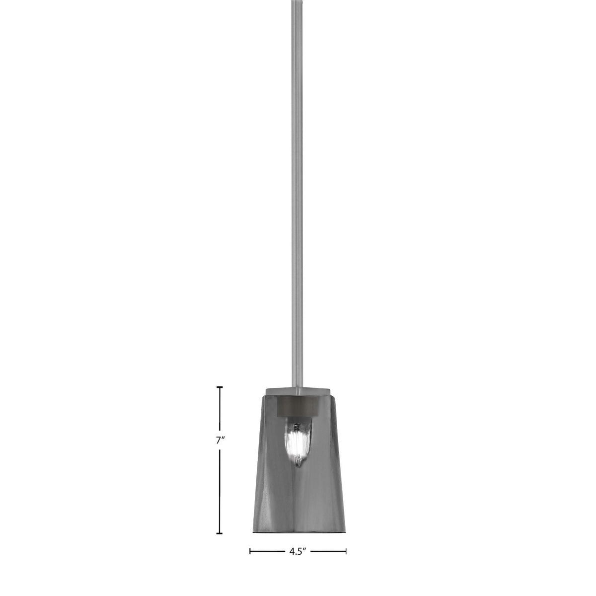 Toltec Franklin 5in 1-Light Mini Pendant | Modern Graphite and Smoke Bubble Glass | Kitchen Island & Dining Room | 4.5 x 7 in | Model 1201-GP-262