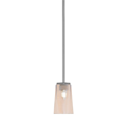 Toltec Franklin 5in 1-Light Mini Pendant | Modern Graphite and Amber Gradient Glass | Kitchen Island & Dining Room | 4.5 x 7 in | Model 1201-GP-263